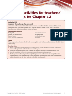 Notes On Activities For Teachers/ Technicians For Chapter 12