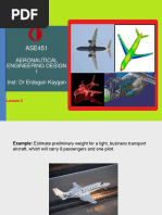 Aeronautical Engineering Design I Inst: DR Erdogan Kaygan