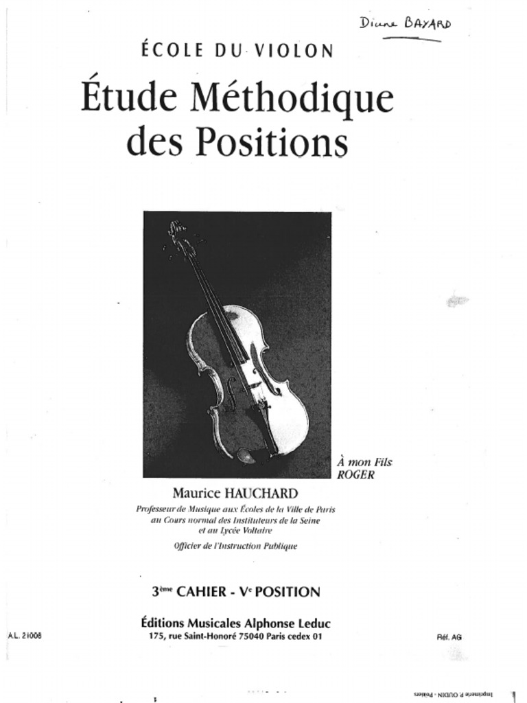 Ecole Des Positions 3ème (Alto