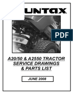 A20/50 & A2550 TRACTOR Service Drawings & Parts List: JUNE 2008