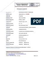 PROTOCOLO CALIBRACION REGISTRADOR #14060 - 250 Psi - 300 °F