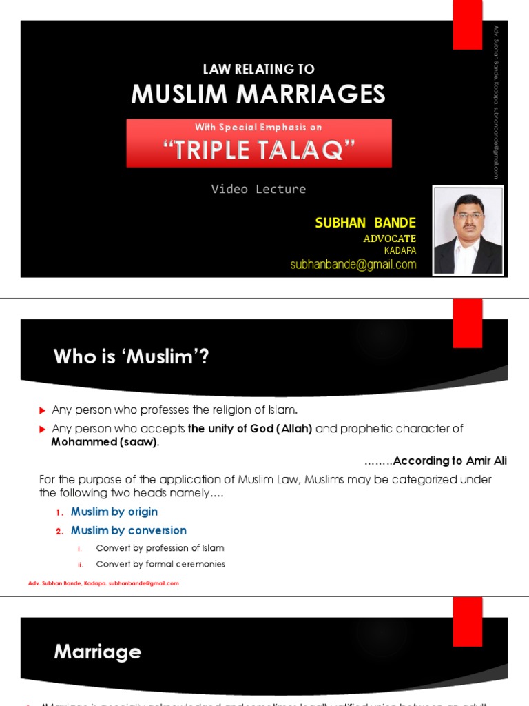 Muslim Marriage Law: Talaq and Mehr | PDF | Marriage | Husband