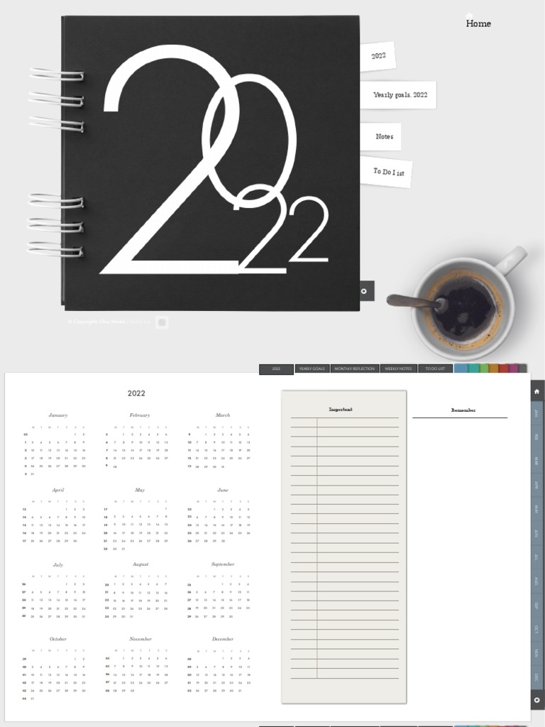 Free Digital Planner Calendar 2022 PDF