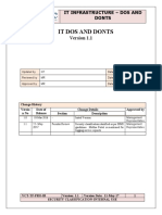 It Infrastructure - Dos and Donts