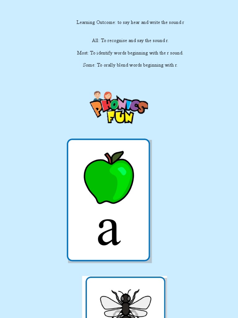 Learning Outcome: To Say Hear and Write The Sound R | PDF