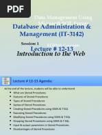 Data Management Using Microsoft SQL Server: Database Administration & Management (IT-3142) Lecture # 12-13