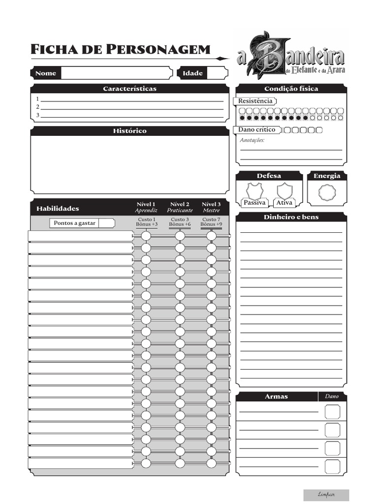 Ficha de Personagem para RPG | PDF