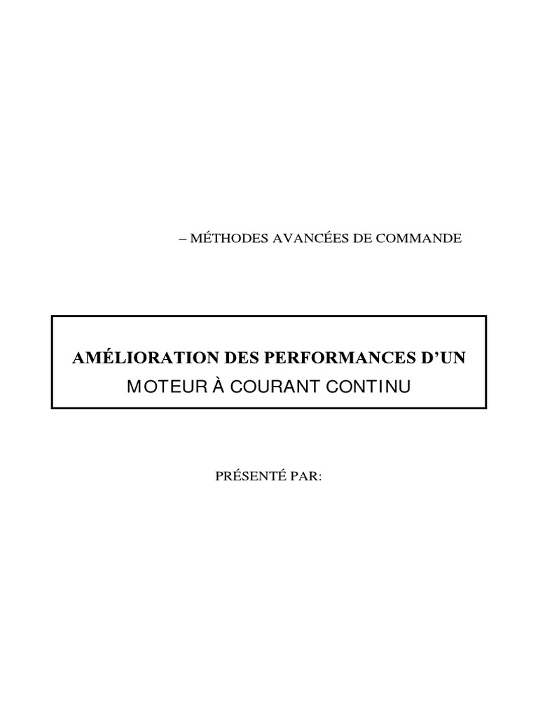 Exemple de Projet 3 - Moteur CC | PDF | Mathématiques | Électrotechnique