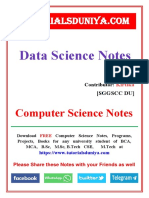 Data Science Notes - TutorialsDuniya
