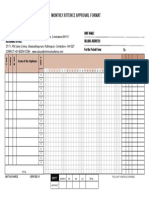 Monthly Attence Approval Format: Regional Office: Head Office: Unit Name: Billing Address: For The Period From: To