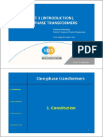 Unit 3 (Introduction) - One Phase Transformers