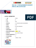 Plan de Mejora y Fortalecimiento Docente para El Año Escolar 2021