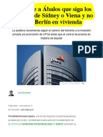 PWC Pide A Ábalos Que Siga Los Ejemplos de Sídney o Viena y No El de Berlín en Vivienda