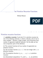 Lecture 4: The Primitive Recursive Functions: Michael Beeson