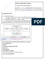 Q.1 What Is CPU? Explain Its Parts With The Help of A Block Diagram. Ans. 1