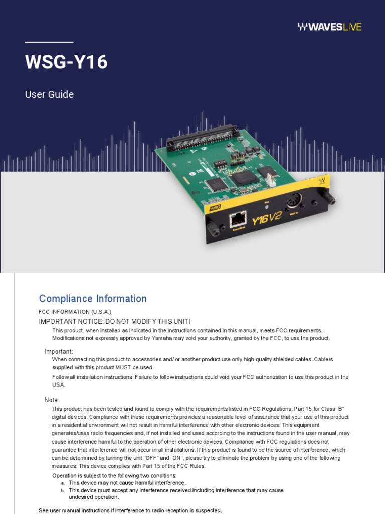 Yamaha WSG Y16 Manual v2 | PDF | Device Driver | Computer Network