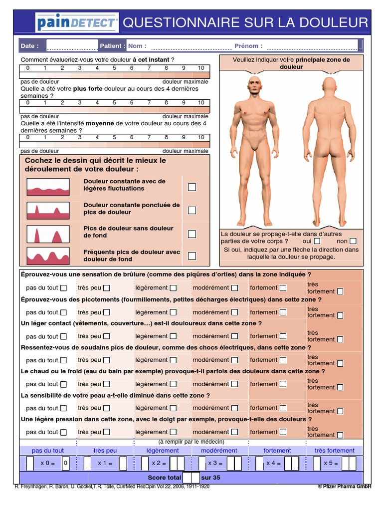 PainDETECT-Q French 11080042 | PDF | Douleur | Médecine clinique