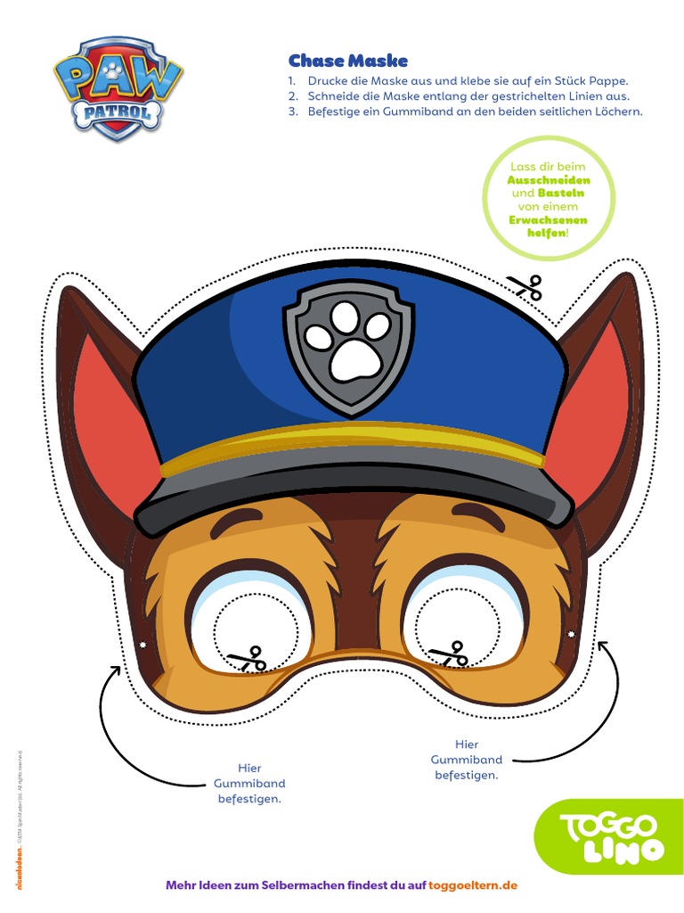 Linie Größe Scheisse paw patrol masken selber basteln Juni Klavier Kalb
