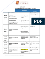 NURS 3371: The Art and Science of Holistic Nursing: Course Schedule (Fall 2021)