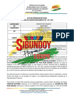 Acta aprobación póliza seguro cumplimiento contrato Sibundoy