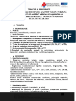 Tematica Si Bibliografie Asistent Medical de Laborator