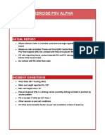 Exercise PSV Alpha: Initial Report