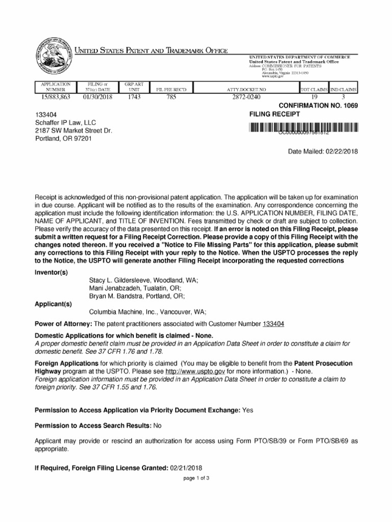 Filing Receipt | PDF