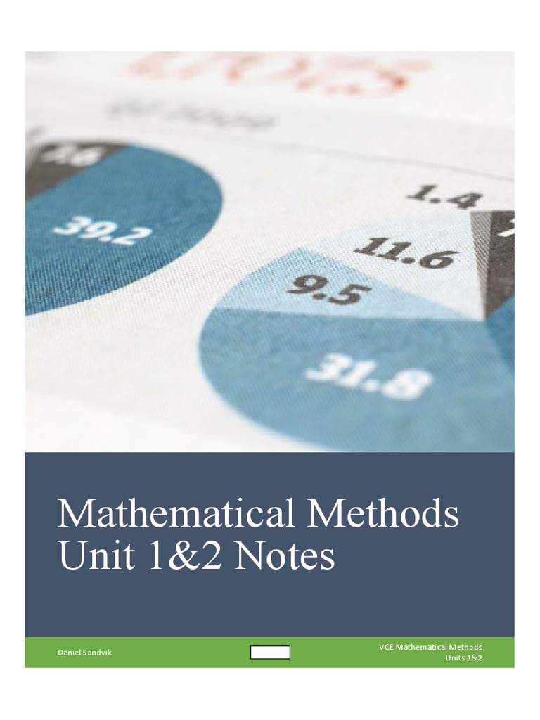 Mathematics Methods Unit 1&2 Study Notes PDF Matrix (Mathematics) Factorization