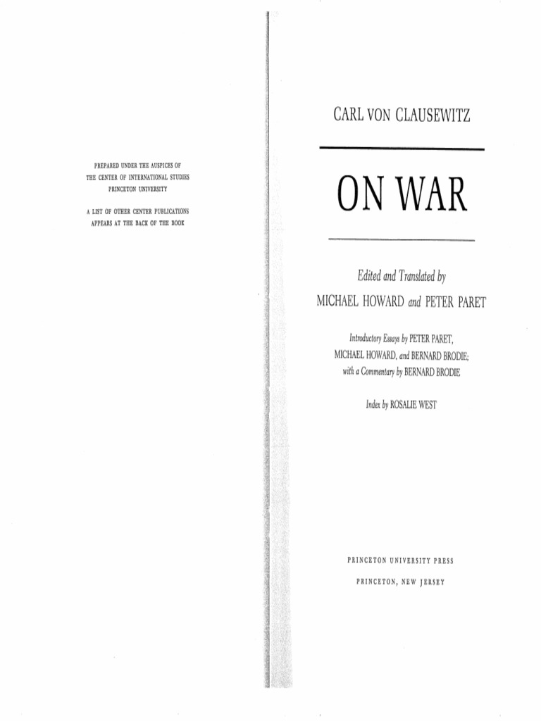 Clausewitz On War Book 1 Selections Pdf