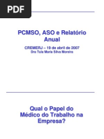 PCMSO, ASO e Relatório Anual
