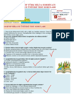 10.sınıf Edebiyat Hikaye Test Sorulari