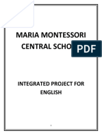 Maria Montessori Central School: Integrated Project For English