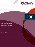 Itil 4 Foundation Candidate Syllabus: September 2019