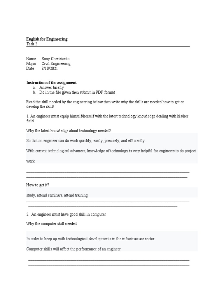 English For Engineering Task 2 | PDF | Computers | Technology & Engineering