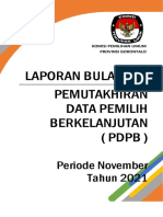 Fix Laporan PDPB Periode November Kpu Provinsi Gorontalo