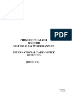 PROJECT NO:61-2014 Boq For Materials & Workmanship International Park Office Building