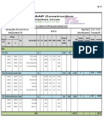 Bill No:01 Ray/Thrissur-Kuttippuram/Measurement Sheet: Page 1 of 1