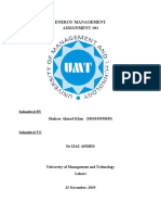 Energy Management Assignment #01: Submitted BY Shaheer Ahmed Khan (MS2019198019)