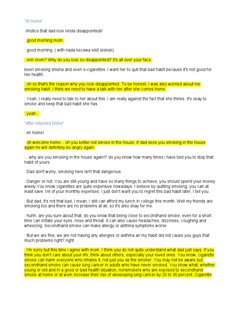 Family Dialogue on Smoking Risks | PDF | Smoking