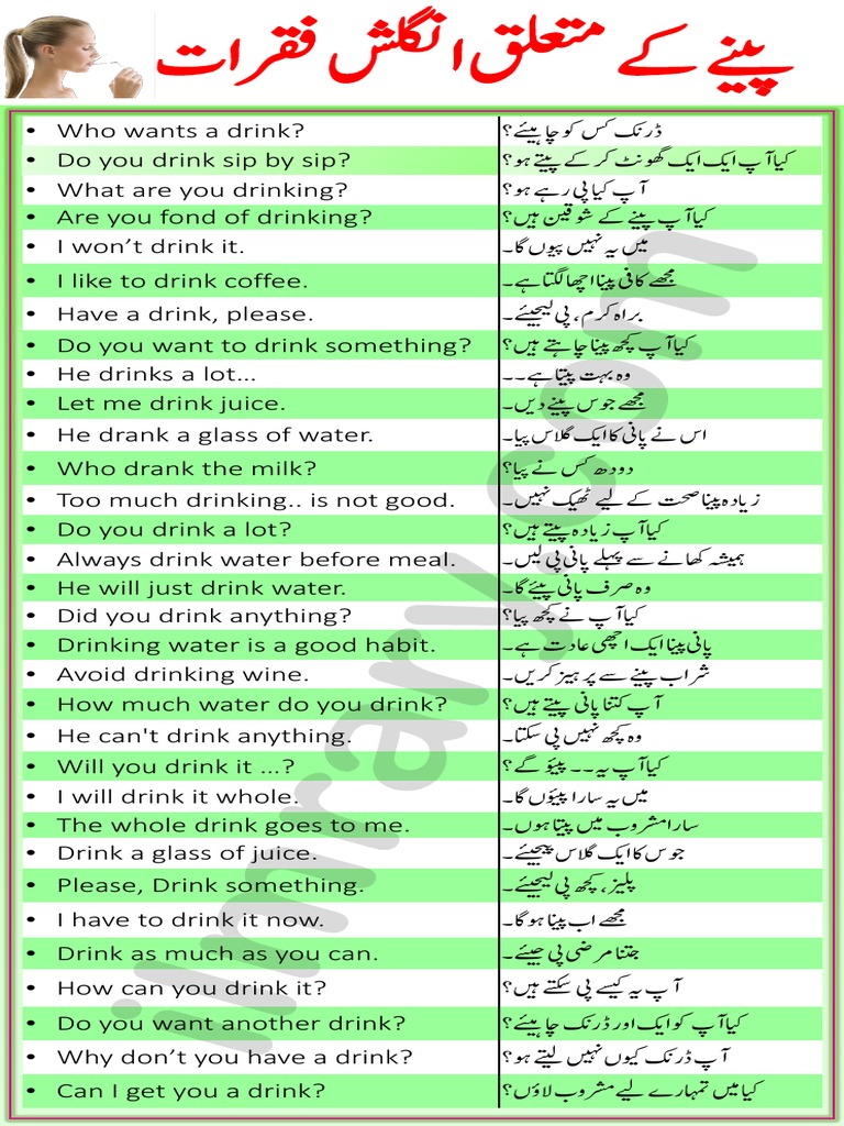 Drink Sentences PDF Food And Drink Drink
