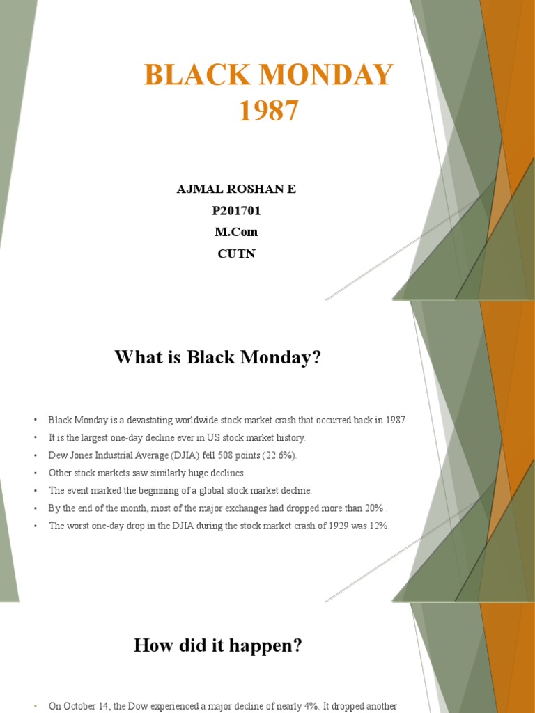 WHAT CAUSED BLACK MONDAY 1987 AND WHY IS IT RARELY visual data 3
