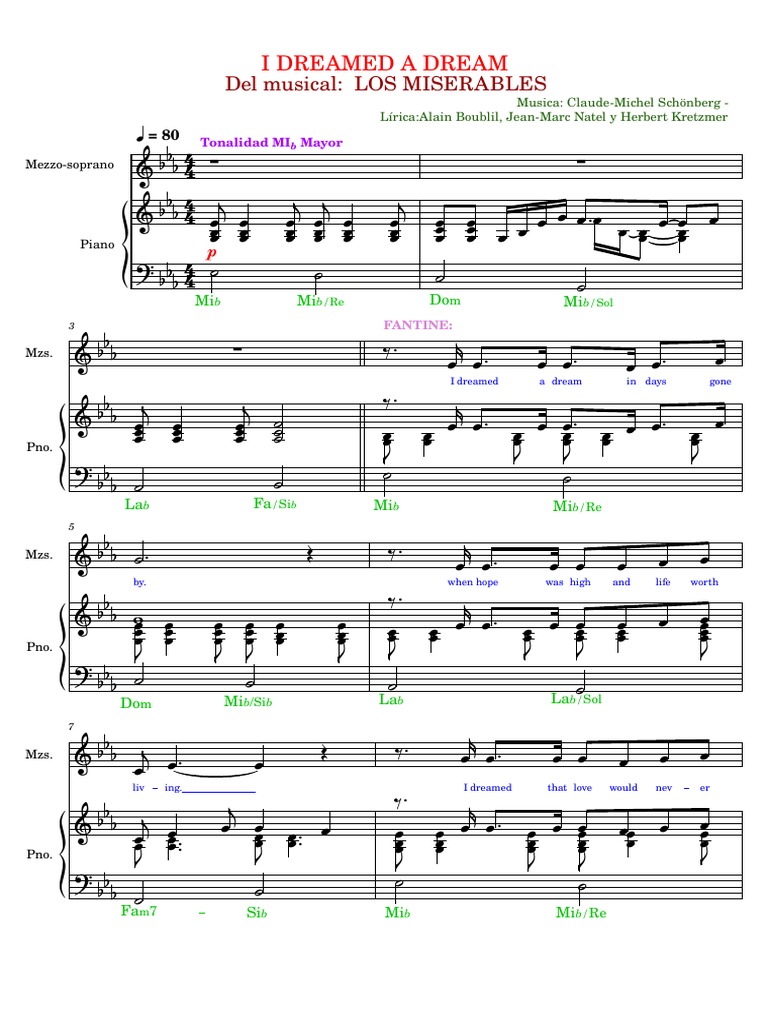 I Dreamed A Dream | PDF | Musical Theatre | Musical Theatre Awards