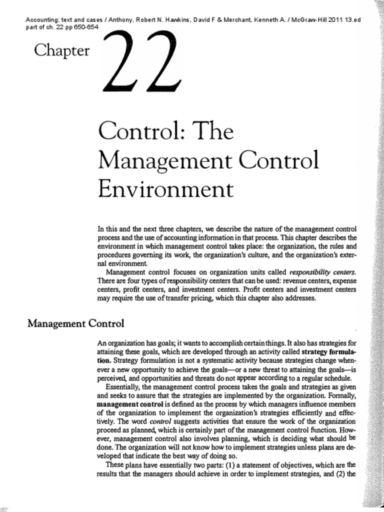 Control The Management Control Environment PDF Goal Chief
