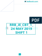 RRB JE Previous Paper 6 (Held On 24 May 2019 Shift 1)