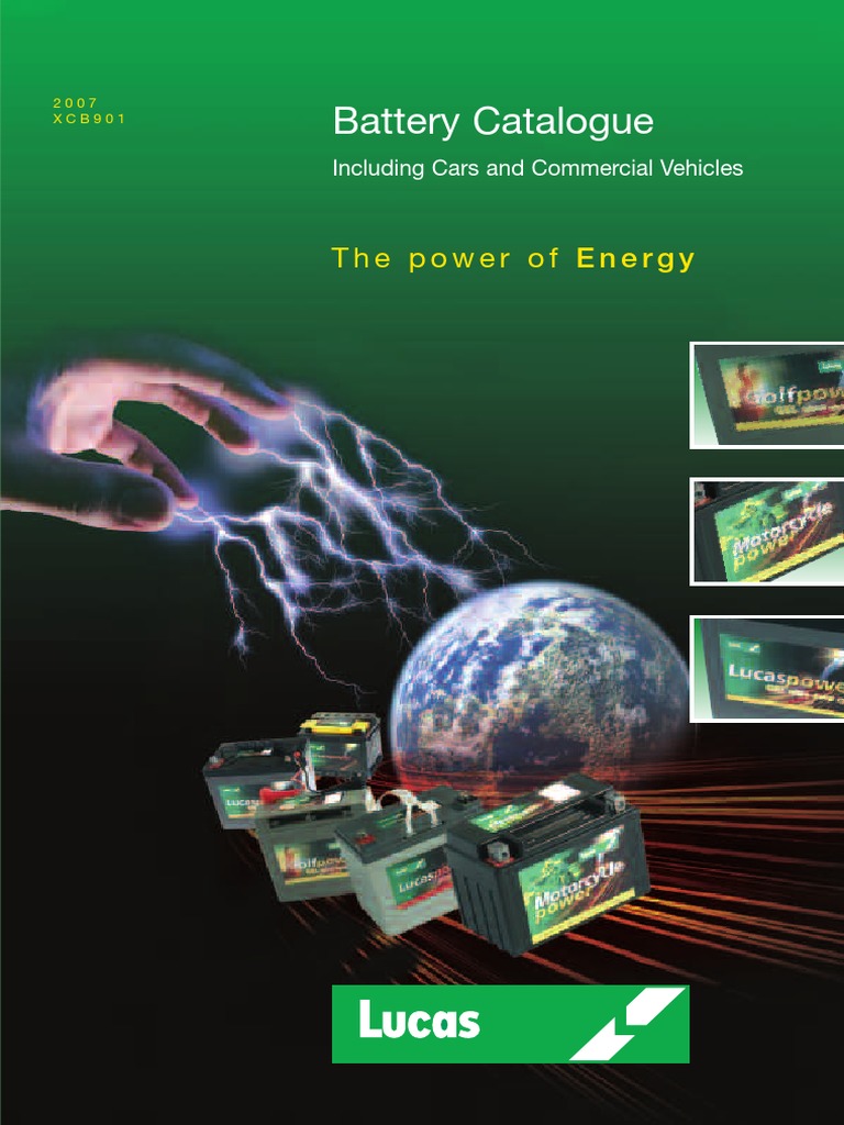 Lucas Battery Catalogue 2007 | PDF | Rechargeable Battery