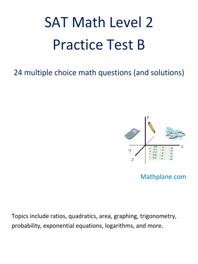 SAT Math Level 2 Practice Test B | PDF