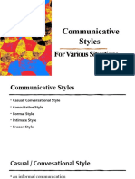 Communicative Styles: For Various Situations