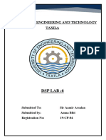 University of Engineering and Technology Taxila: DSP Lab:6