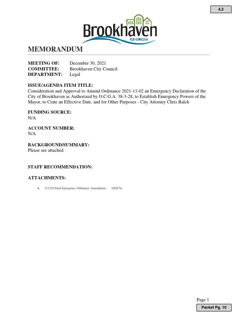 Brookhaven Emergency Declaration PDF State Of Emergency Emergency