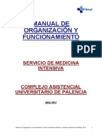 Manual de Organización y Funcionamiento UCI Complejo Asistencial de Palencia 2017